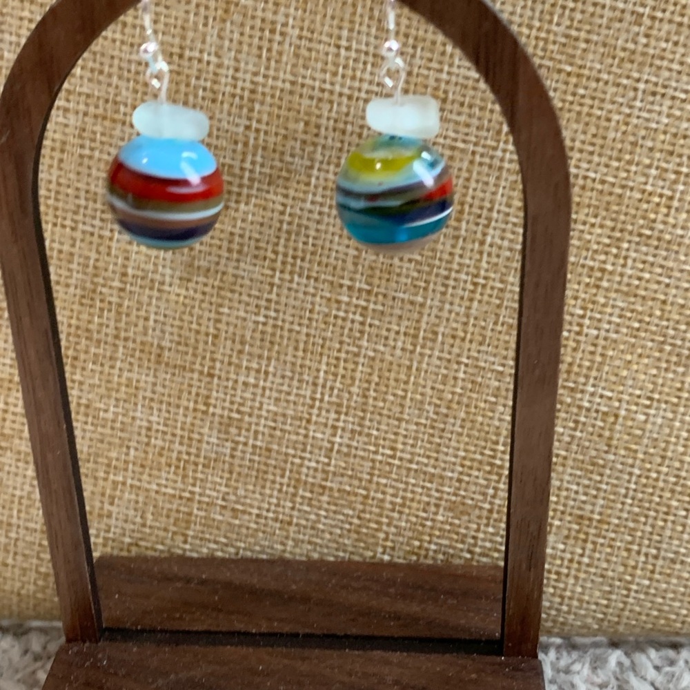 RECYCLED SURFBOARD Earrings - Eco-Friendly Ocean Jewelry** 🏄‍♀️ NWT - Picture 7 of 10